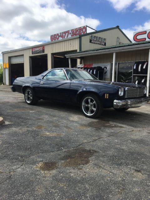 Blue 1974 Chevrolet El Camino Coupe with Black interior