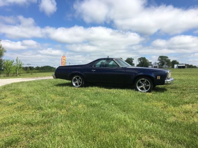 Blue 1974 Chevrolet El Camino Coupe with Black interior