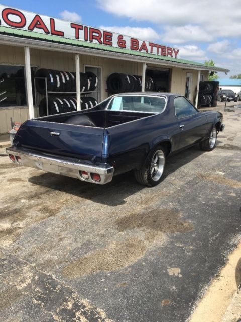 Blue 1974 Chevrolet El Camino Coupe with Black interior