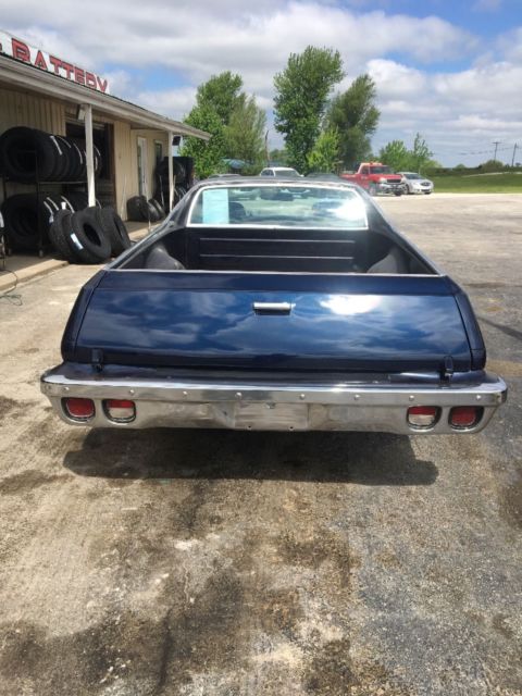 Blue 1974 Chevrolet El Camino Coupe with Black interior