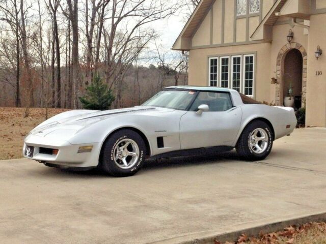 Silver 1982 Chevrolet Corvette with Silver interior