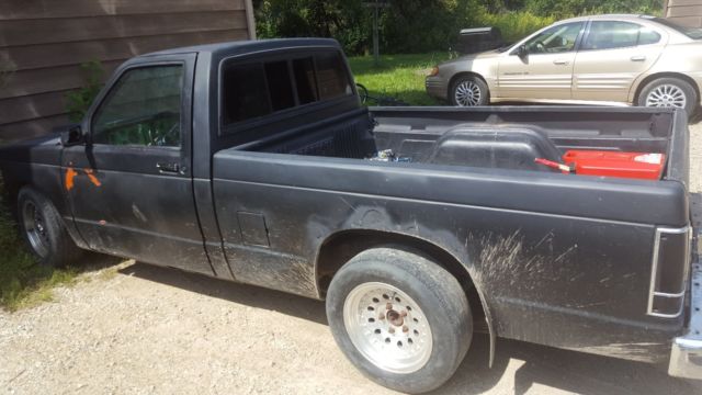 Black 1982 Chevrolet S-10 Standard Cab Pickup with Black interior