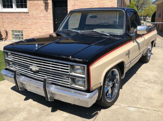 Black 1984 Chevrolet C-10 Standard Cab Pickup with Tan interior