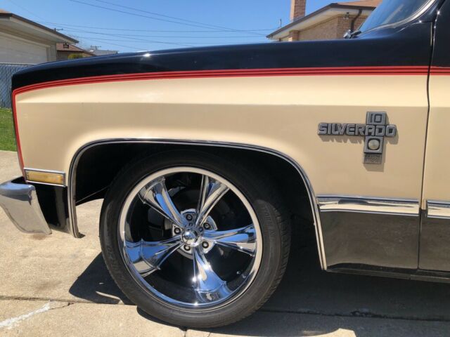 Black 1984 Chevrolet C-10 Standard Cab Pickup with Tan interior