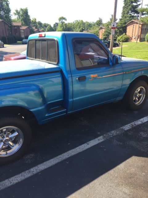 Blue 1993 Ford Ranger Standard Cab Pickup with Blue interior
