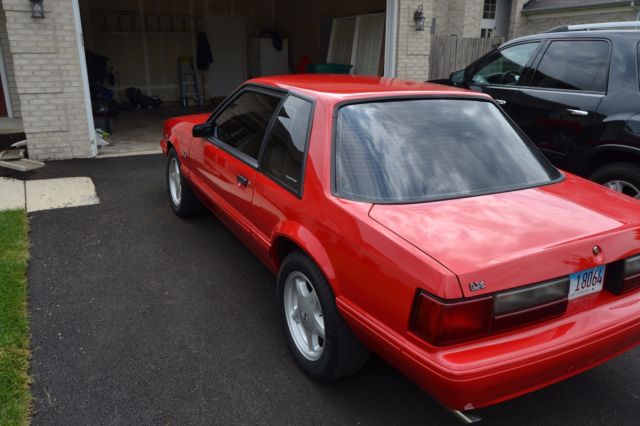 Red 1993 Ford Mustang Coupe with Gray interior
