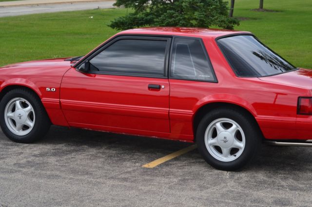 Red 1993 Ford Mustang Coupe with Gray interior
