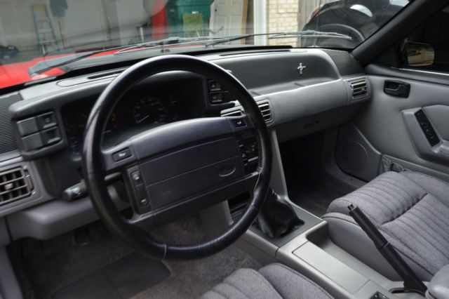 Red 1993 Ford Mustang Coupe with Gray interior