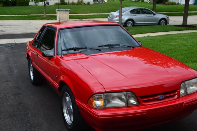 Red 1993 Ford Mustang Coupe with Gray interior