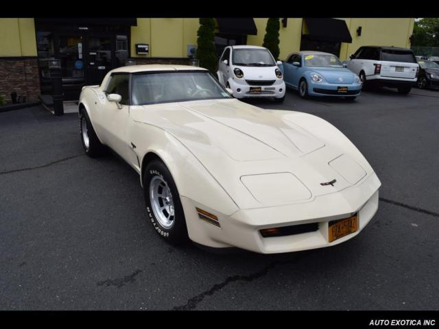 White 1980 Chevrolet Corvette -- with Tan interior