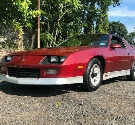 Burgundy 1987 Chevrolet Camaro Hatchback with Red interior