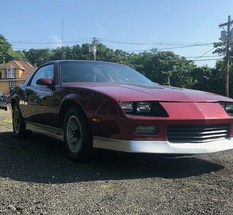Burgundy 1987 Chevrolet Camaro Hatchback with Red interior