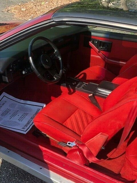Burgundy 1987 Chevrolet Camaro Hatchback with Red interior