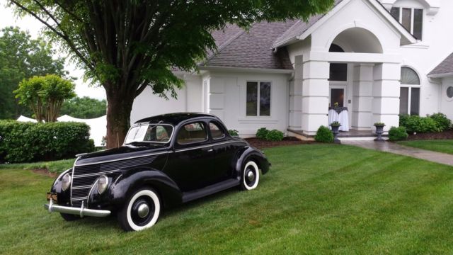 Black 1938 Ford 85 Coupe Coupe with Brown interior