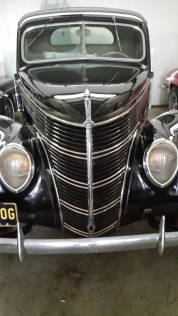 Black 1938 Ford 85 Coupe Coupe with Brown interior