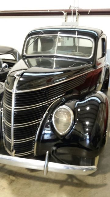 Black 1938 Ford 85 Coupe Coupe with Brown interior