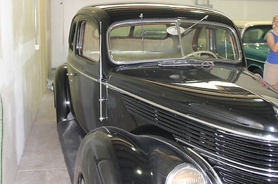 Black 1938 Ford 85 Coupe Coupe with Brown interior
