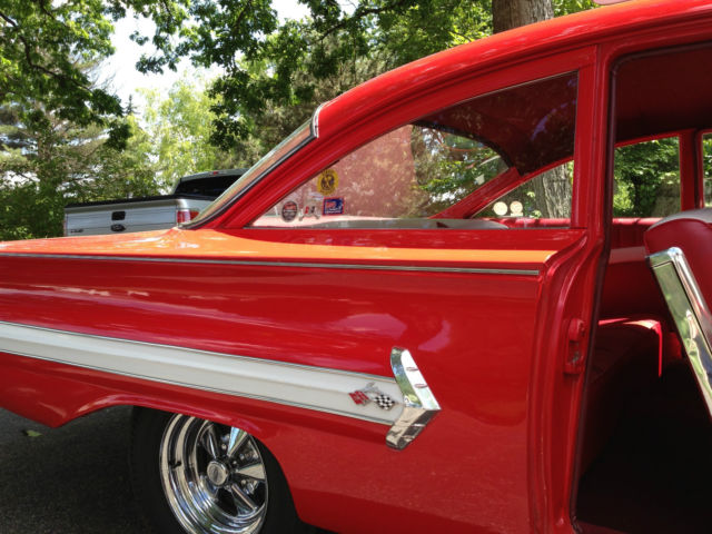 Red 1960 Chevrolet Bel Air/150/210 2 Door Post with Red/White interior