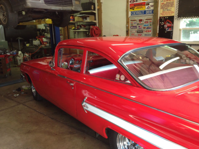 Red 1960 Chevrolet Bel Air/150/210 2 Door Post with Red/White interior