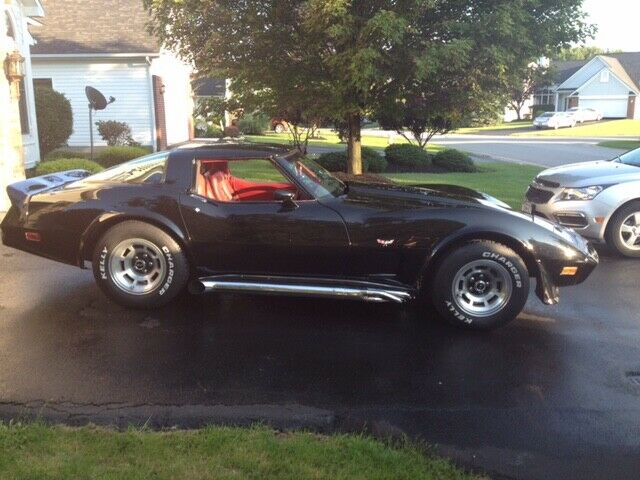 Black 1979 Chevrolet Corvette with Red interior