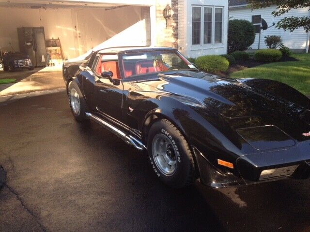 Black 1979 Chevrolet Corvette with Red interior