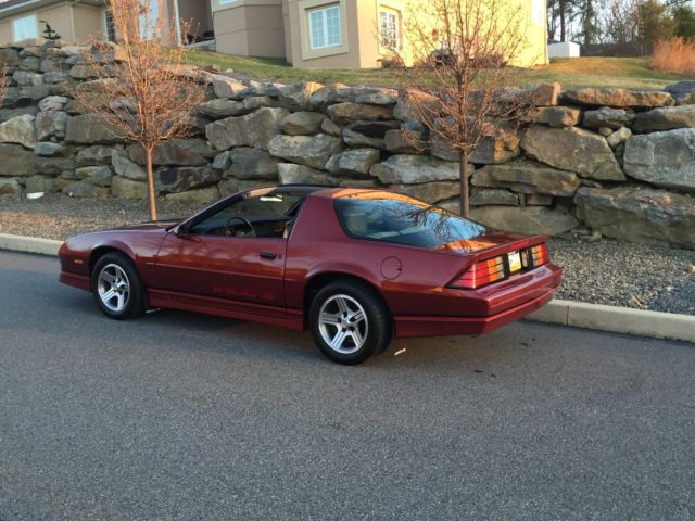 Dark Red Metallic 1988 Chevrolet Camaro T-TOP with Gray interior