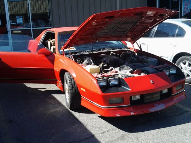 Red 1987 Chevrolet Camaro Coupe with Tan interior