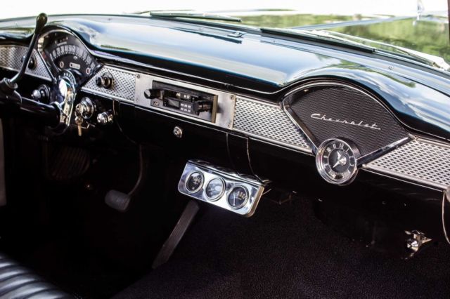 Black/Silver 1955 Chevrolet Bel Air/150/210 2 Door Post with Black interior