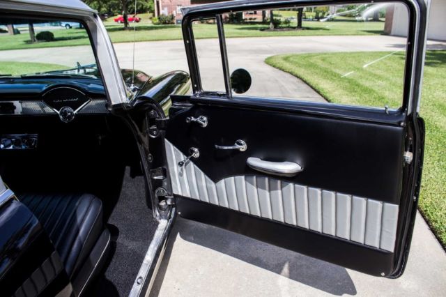 Black/Silver 1955 Chevrolet Bel Air/150/210 2 Door Post with Black interior