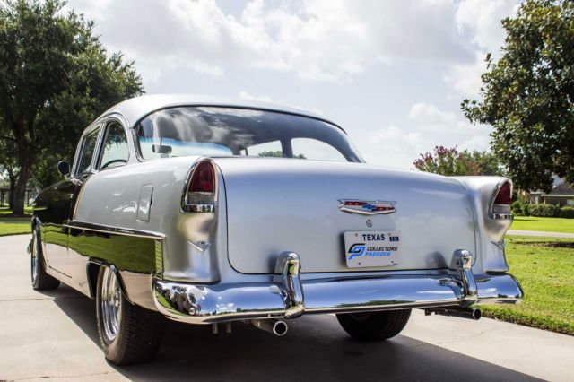 Black/Silver 1955 Chevrolet Bel Air/150/210 2 Door Post with Black interior