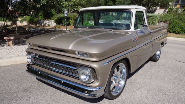 Beige 1965 Chevrolet C-10 Pick up with beige/white interior