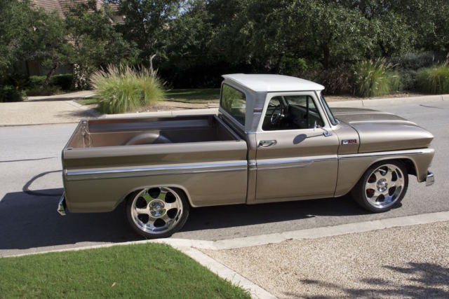Beige 1965 Chevrolet C-10 Pick up with beige/white interior