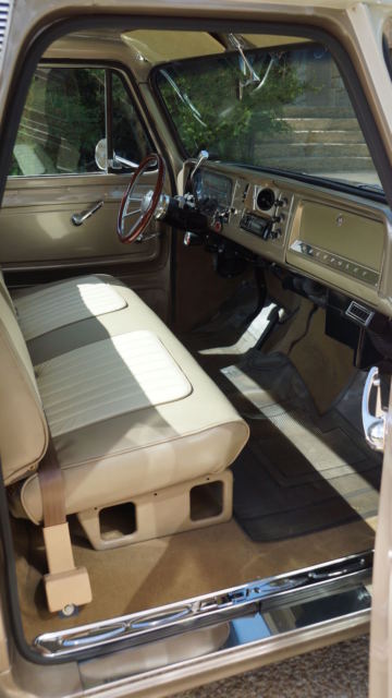 Beige 1965 Chevrolet C-10 Pick up with beige/white interior