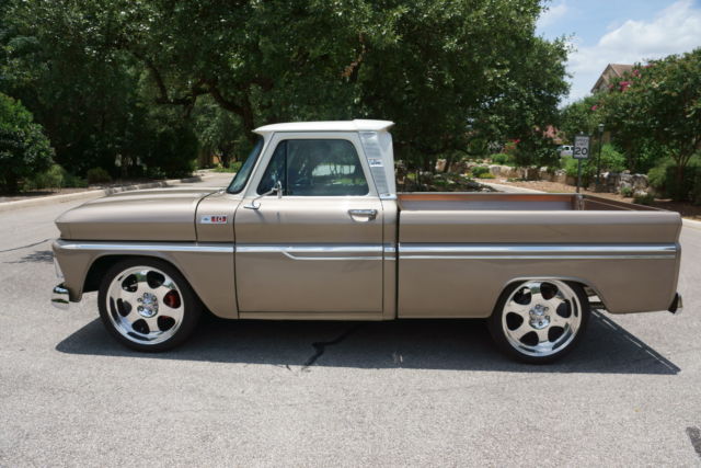 Beige 1965 Chevrolet C-10 Pick up with beige/white interior