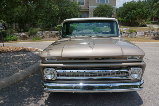Beige 1965 Chevrolet C-10 Pick up with beige/white interior