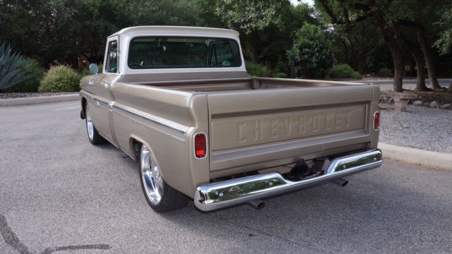 Beige 1965 Chevrolet C-10 Pick up with beige/white interior