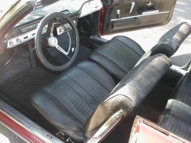 Metallic Burgandy 1964 Chevrolet Corvair Convertible with Black interior
