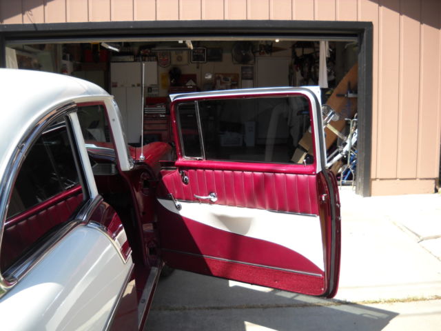 MAROON/WHITE 1956 Chevrolet Bel Air/150/210 2 DOOR with MAROON/WHITE interior
