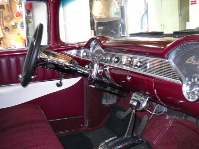 MAROON/WHITE 1956 Chevrolet Bel Air/150/210 2 DOOR with MAROON/WHITE interior