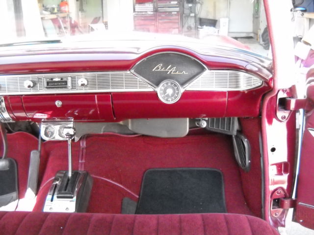 MAROON/WHITE 1956 Chevrolet Bel Air/150/210 2 DOOR with MAROON/WHITE interior