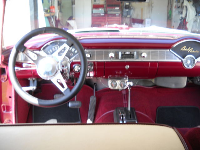 MAROON/WHITE 1956 Chevrolet Bel Air/150/210 2 DOOR with MAROON/WHITE interior