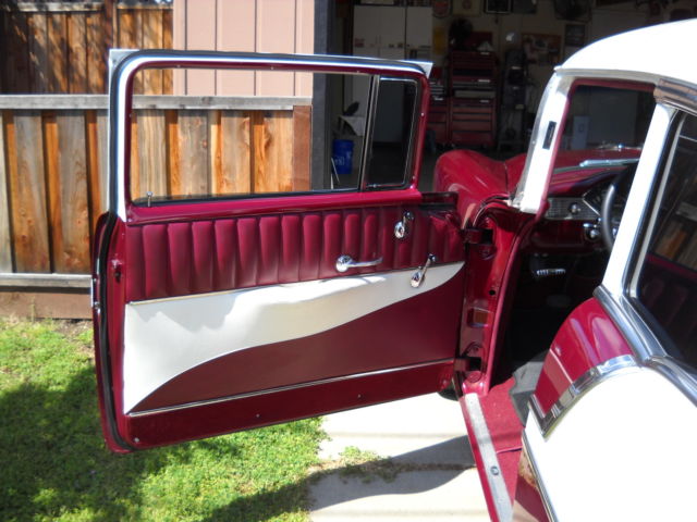MAROON/WHITE 1956 Chevrolet Bel Air/150/210 2 DOOR with MAROON/WHITE interior