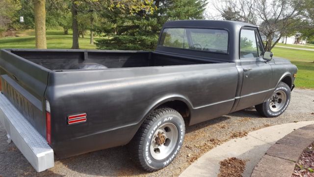 Black 1972 Chevrolet C-10 Standard Cab Pickup with Black interior