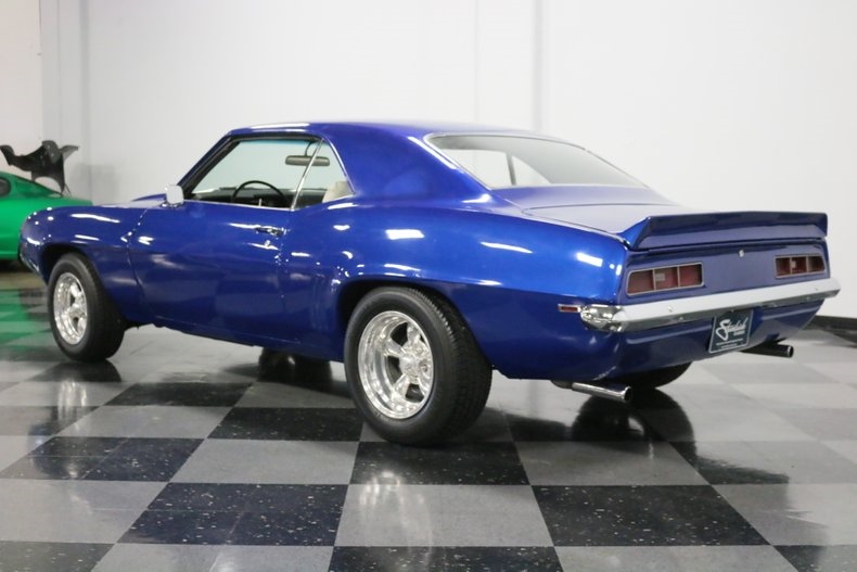 Blue 1969 Chevrolet Camaro Coupe with White interior