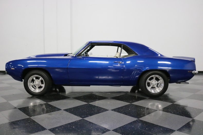 Blue 1969 Chevrolet Camaro Coupe with White interior