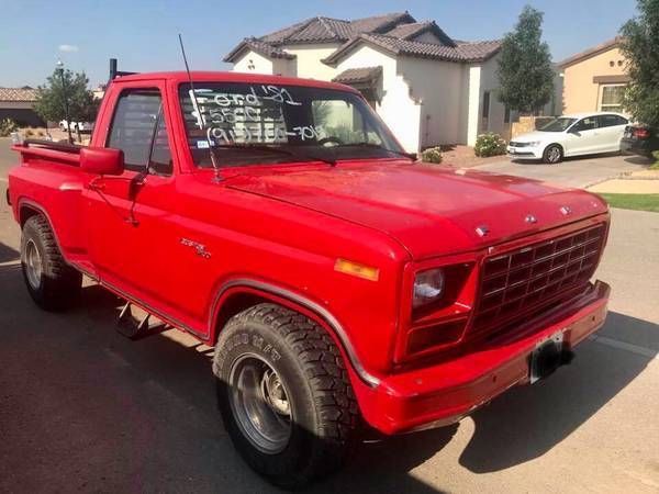 Red 1981 Ford F-100 Standard Cab Pickup with Tan interior