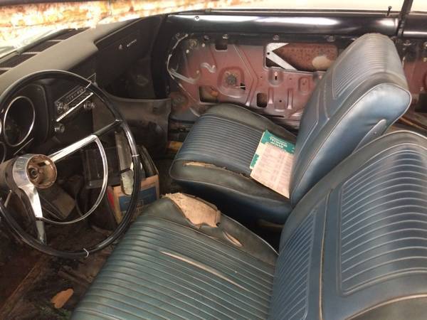 silver blue 1965 Chevrolet Corvair Coupe with Blue interior