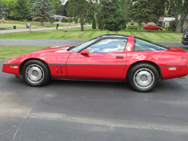 Red 1987 Chevrolet Corvette Hatchback with Gray interior