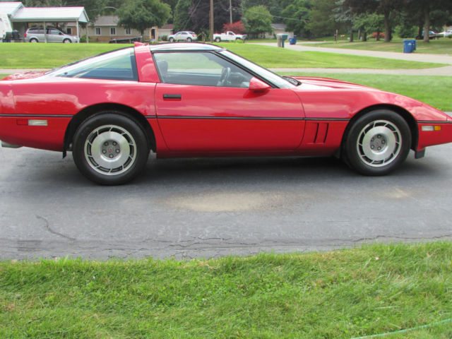 Red 1987 Chevrolet Corvette Hatchback with Gray interior