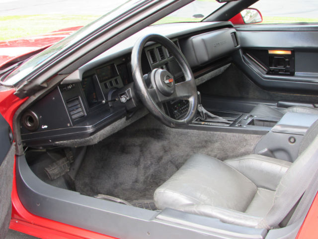 Red 1987 Chevrolet Corvette Hatchback with Gray interior